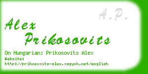 alex prikosovits business card